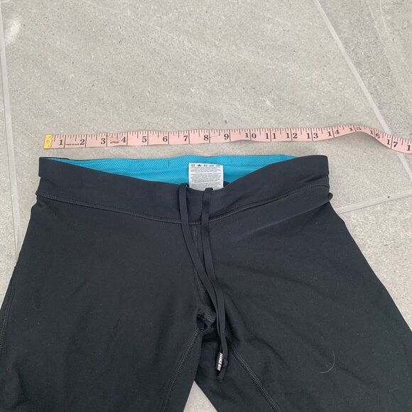 Nike Skinny Running Workout Yoga Leggings Womens Sz S Black Drawstring Tights - Picture 2 of 6